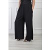Dámske široké čierne nohavice na gumičku 22047