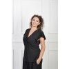 Dámske čierne tričko s volánovými rukávmi 22046