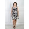 Dámske bezrukávové čierno-krémové šaty so vzorom 22142