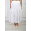 Dámska bavlnená biela midi sukňa s opaskom 21944