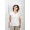 Hladká dámska biela blúzka s padnutými rukávmi 21932