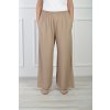 Dlhé široké nohavice na gumičku béžovej farby 22048