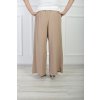 Dlhé široké nohavice na gumičku béžovej farby 22048