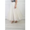 Dlhá dámska tylová sukňa krémovej farby 22024