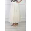 Dlhá dámska tylová sukňa krémovej farby 22024