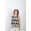 Dámska bezrukávová čierno-krémová vzorovaná blúzka 22143