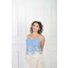 Dámsky modrý top s maslovou krajkou 21957