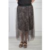 Dlhá dámska tylová sukňa leopardej farby 22026