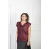 Hladká dámska vínová blúzka s padnutými rukávmi 21934
