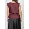 Hladká dámska vínová blúzka s padnutými rukávmi 21934