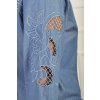 Dámska bavlnená modrá blúzka s vyšívaným vzorom 22178