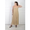 Dlhé bledohnedé šaty so zlatým leskom 21939