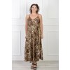 Dlhé leopardie šaty na ramienka 21938
