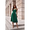 Dámske elegantné tmavozelené šaty na ramienka 22226