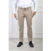 Pánske oblekové nohavice béžovej farby s viazaním 21718
