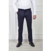 Pánske jednofarebné oblekové nohavice modrej farby s viazaním 21716