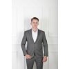 Pánske oblekové sako sivo-zelenej farby s jemnou štruktúrou 21709