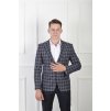 Pánske oblekové kárované sako modro-béžovej farby  21703