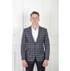 Pánske oblekové kárované sako modro-béžovej farby  21703