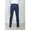 Pánske oblekové nohavice modrej farby s čiernym vzorom 21698