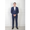 Pánske oblekové nohavice modrej farby s jemnou štruktúrou 21694