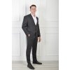 Pánske oblekové nohavice antracitovej farby s jemnou štruktúrou 21682