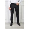 Pánske oblekové nohavice čiernej farby na gumičku 22215