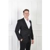 Pánske oblekové hladké sako čiernej farby 22216