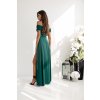Dlhé dámske tmavozelené šaty cez ramená 22452