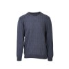 Pánsky modrosivý pulóver so štruktúrou a okrúhlym výstrihom 22499