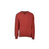 Pánsky červený pulóver s výstrihom do V 22501