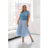 Elegantné svetlomodré spoločenské šaty s trblietavou vrchnou časťou 22895