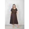 Elegantné spoločenské midi hnedé šaty s flitrovaným topom 22896