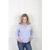 Modro-biela pruhovaná košeľa s čipkovým detailom 22279