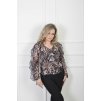 Elegantná vzorovaná leopardia blúzka s volánmi 22309