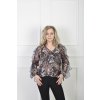 Elegantná vzorovaná leopardia blúzka s volánmi 22309