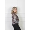 Elegantná vzorovaná leopardia blúzka s volánmi 22309