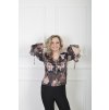 Elegantná vzorovaná kvetovaná blúzka s volánmi 22308
