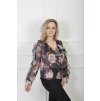 Elegantná vzorovaná kvetovaná blúzka s volánmi 22308
