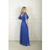 Spoločenské dlhé šaty s trblietavým efektom v kráľovskej modrej farbe 22633