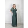 Spoločenské dlhé šaty s trblietavým efektom v zelenej farbe 22632