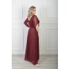 Spoločenské dlhé šaty s trblietavým efektom v bordovej farbe 22631