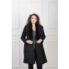 Dámsky elegantný kabát s odnímateľným kožušinovým golierom 22561
