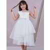 Dievčenské slávnostné biele šaty s tylovou sukňou 23173