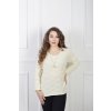Dámsky krémový pulóver so zlatým vzorom 23109