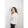 Dámsky biely pulóver s leopardím vzorom a metalickým efektom 23098