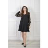 Čierne áčkové šaty s čipkovanými rukávmi 23163