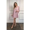 Romantické ružové áčkové šaty s viazaním na chrbte 23191