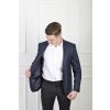 Pánske elegantné tmavomodré kárované sako 23043