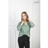 Elegantná saténová zelená blúzka 22839